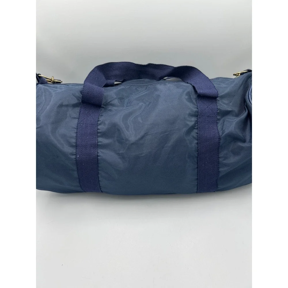 Vintage Western Sizzlin Steakhouse Navy Blue Nylon Duffel Bag Retro 80s Travel